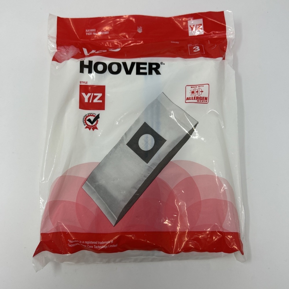 Hoover Type Y/Z Allergen Upright Vacuum Cleaner 3 Paper Bags # AA10002